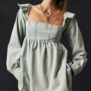 Free People - About You Denim Babydoll Tunic Size Medium